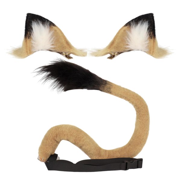 1/2/3/5 Deluxe 3st Cat Ear Tail Läderchoker Halloween Lolita Brown lion 1 Pc
