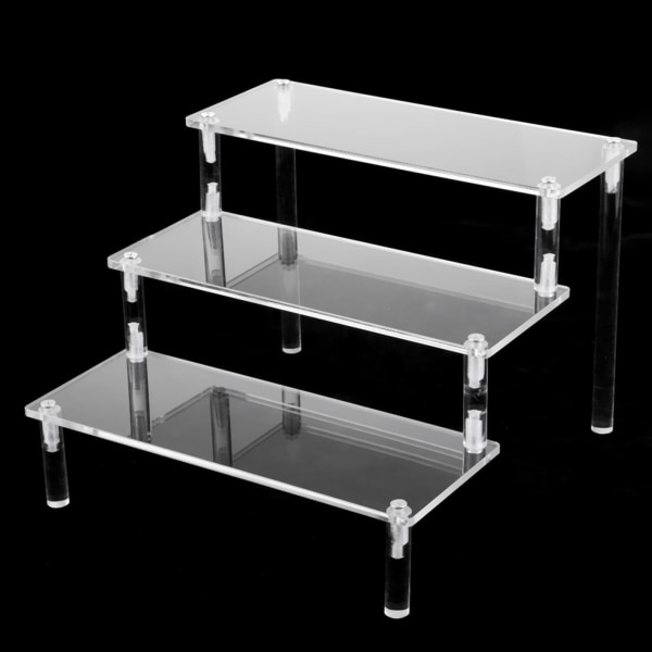 1/2 genomskinlig akrylställ Makeup Figur Bil Desktop Display Stand 3 Tier 1 Pc