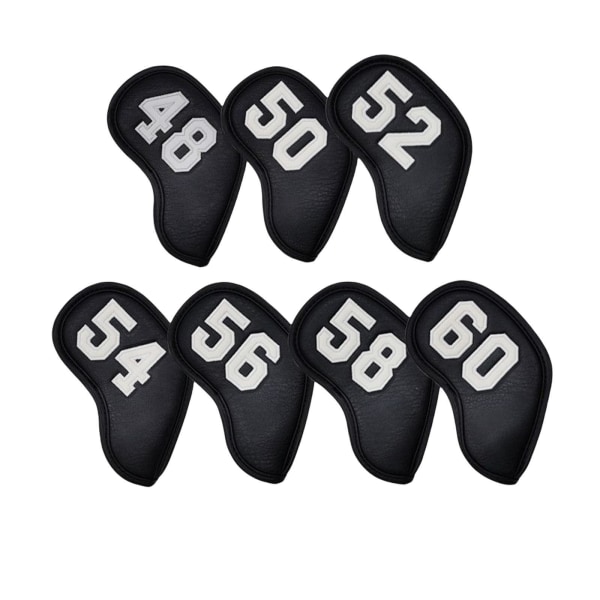 7 delar Universal För Golf Club Headcovers Hållbara Head Covers Black White 7 Pcs