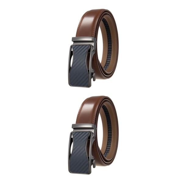 1/2 klassisk stil automatiskt spännbälte för män - hållbart och Blue Carbon Grain 95 Straps Brown 2PCS