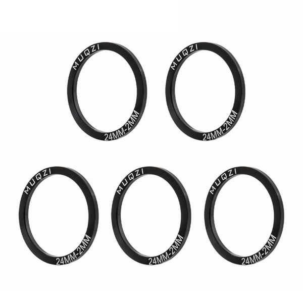 1/2/3/5 5x Cykel Bottenfäste Packning Bricka BB Spacer Reparation Black 24MM T2MM 1Set