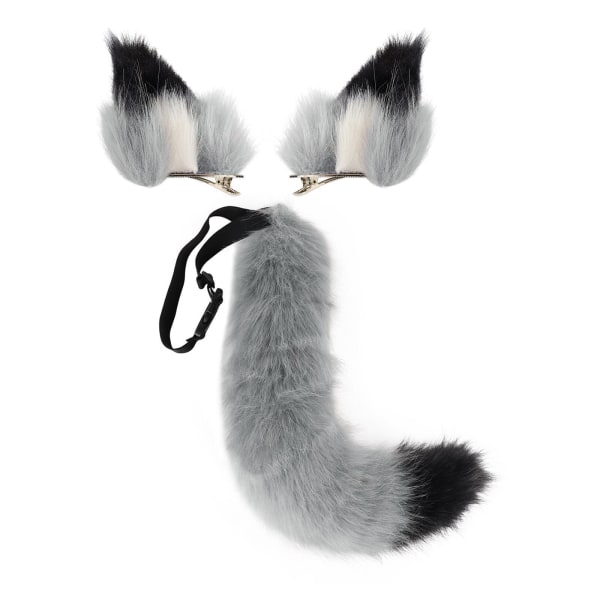 1/2/3/5 Deluxe 3st Cat Ear Tail Läderchoker Halloween Lolita Grey Beast ear tail 1 Pc