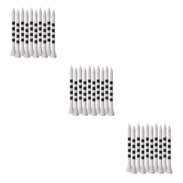 1/2/3/5 100st Bamboo För Golf Tees Stripe Mark Scale High 83mm White 3Set