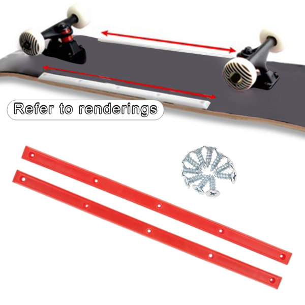 1/2/3 1 par Skateboard Head Anti Bump Protect gummiremsa Red 36x1.7x0.7cm 1Set