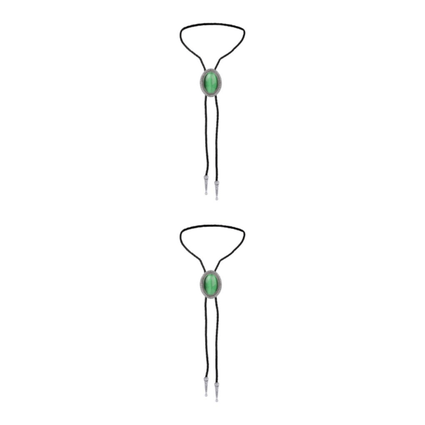1/2/3/5 Bolo Tie för män Halsband Western Necktie Shirt Chain Green Opal 100cm 2Set