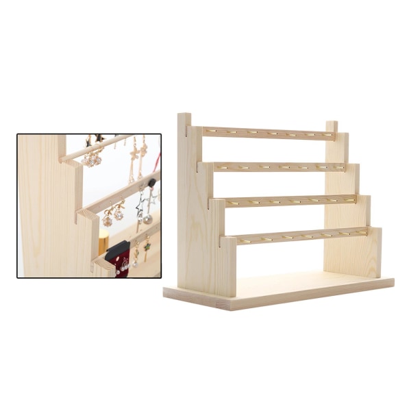 Smycken Showcase Rack en Ring Örhängen Display Stand Rack 4 Layer B