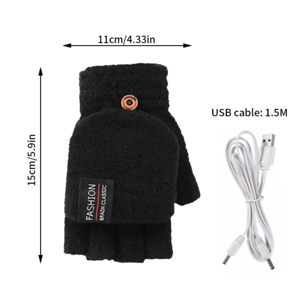 Uppvärmda handskar USB Elektrisk vinterstickad ab9b | Fyndiq