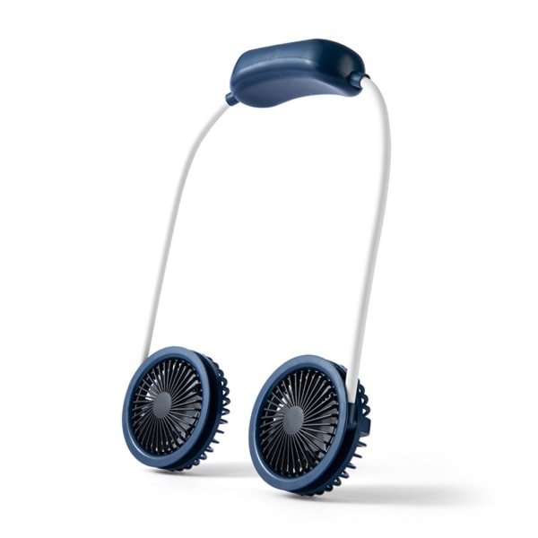 Halshängande fläkt Halsband Bärbar 360° elektrisk utomhuskontor Blue
