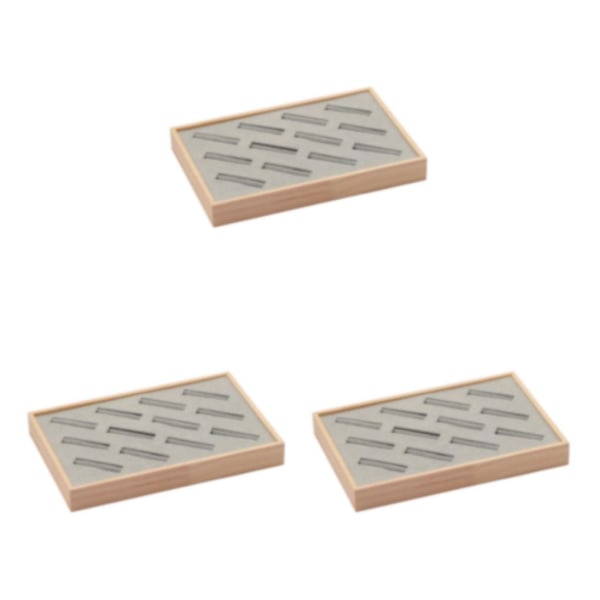 1/2/3 stor kapacitet trä gjort armband display bricka Utsökt Grey 3Set
