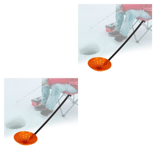 1/2 Vinterfiske Ice Scooper Slush Skimmer Slitstark PP-sked black and orange red 2PCS