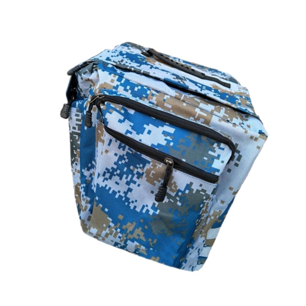 Cykelcykel För Cykel Dubbelväska Baksätesväska Trunk Bag Camouflage Blue Large