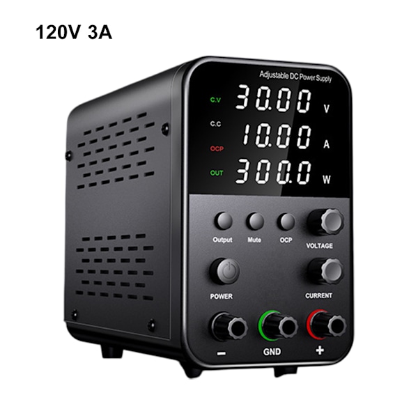 DC Strömförsörjning med Justerbar CV CC Utgång Encoderratt LED 120V 3A