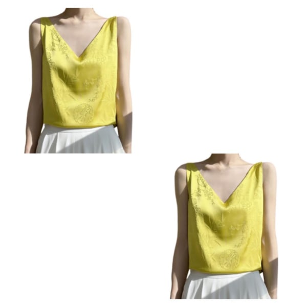 1/2/3 Snyggt ärmlöst linne för vuxna kvinnor - Topp sommar A36 Yellow XL 2PCS