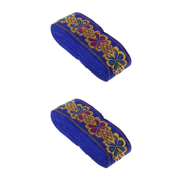 1/2/3/5 National Style sömnad Jacquard Ribbon Roll DIY Crafts Royal Blue 45mm x 7m 2PCS