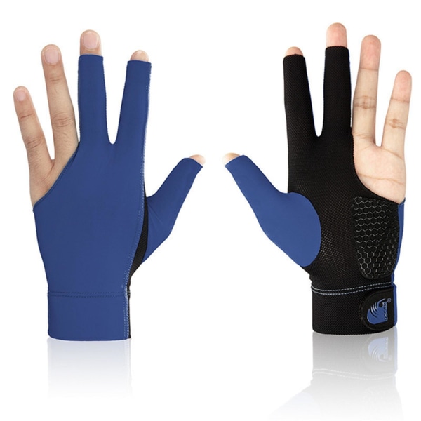 Non För Slip 3 Finger Biljardhandskar Vänsterhandsresår för Dark Blue