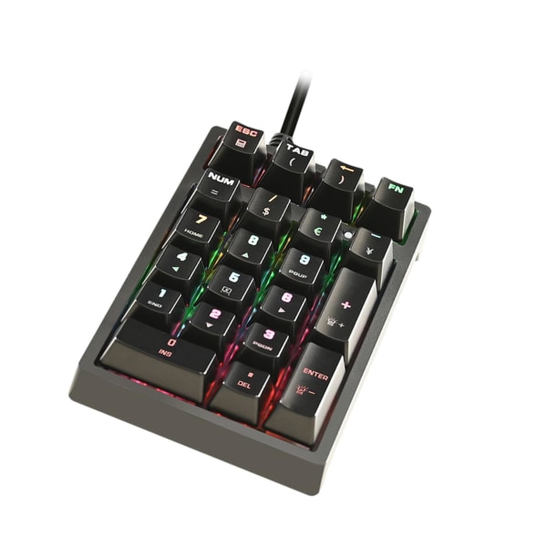 K21 Trådbunden Mini Mekanisk Numerisk Tangentbord 21 Key RGB Tablet