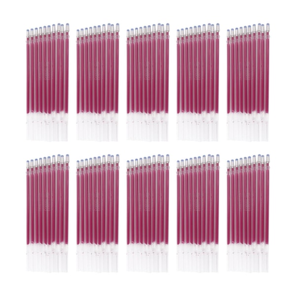 100st Värmeruderbar Pen Refills Tyg Markering Pennor Refills för Rose Red