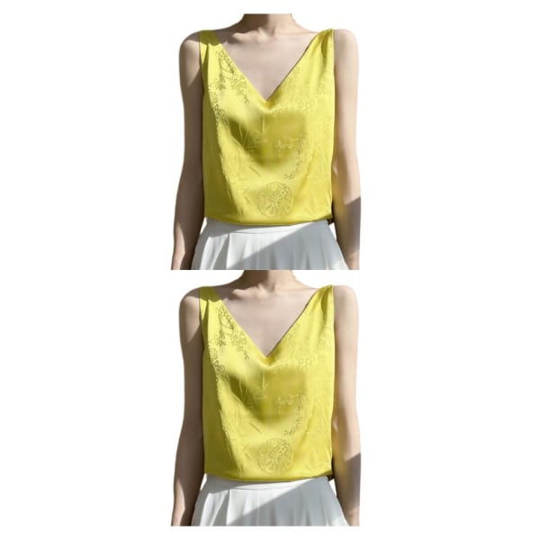 1/2/3 Snyggt ärmlöst linne för vuxna kvinnor - Topp sommar A36 Yellow XL 2PCS