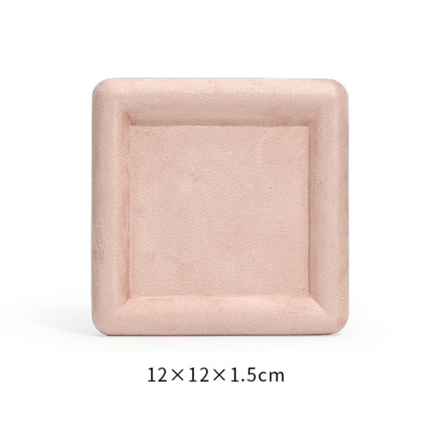 1/2/3 Fashion Velvet Square Smycken Bricka Glasögon Hållare för Khaki L 12cm×12cm×1.5cm 1Set