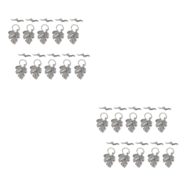 1/2/3 10 set Leaf OT Toggle Clasps Smycken Clasp Connectors Silver 2Set