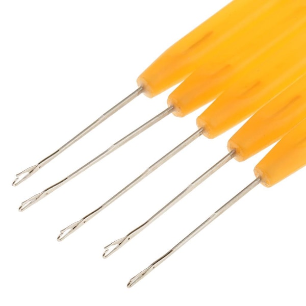 1/2/3/5 5-delad Micro Ring Hair Extensions Krok Nål Set för Yellow 5 pcs 1 Pc