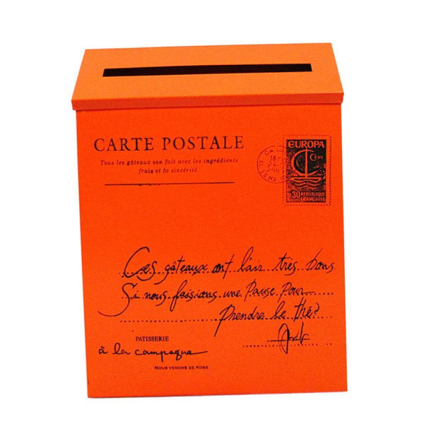 Vintage galvaniserad brevlåda Brevlåda Postbox Tidningshållare Orange