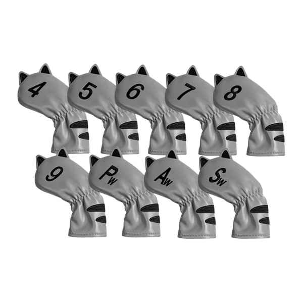 1/2/3/5 För Golf Head Covers Mallet Putter Professionals Grey 9 Pcs Iron 1Set