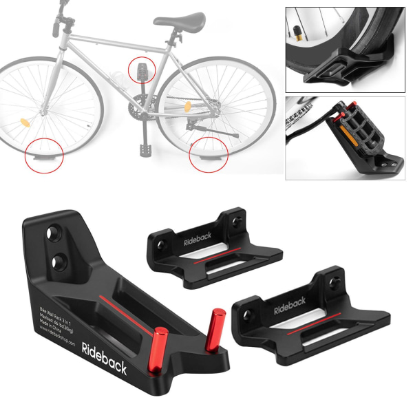 1/2/3 Cykelpedal Däck Väggfäste Förvaringshängare Stativ Rack Mount 3 Pcs Black 110x70x60mm 1Set