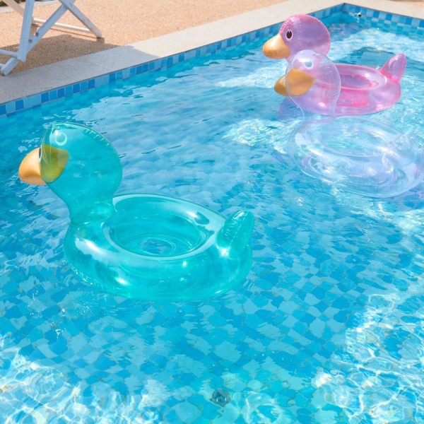 Simning Float Ring Hållbar Säkerhet Transparent för poolfester Green Swimming Ring