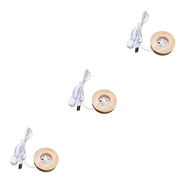 1/2/3/5 LED Nattljus Bas Akryl Display Hållare Lampa för Colorful Light 70x20mm 3PCS