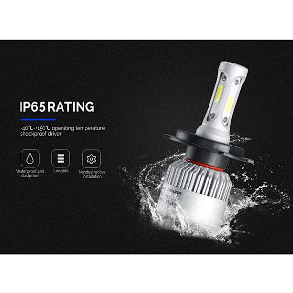 2 st/set Auto LED-strålkastarlampor H7 H4 H1 Stabil Belysning