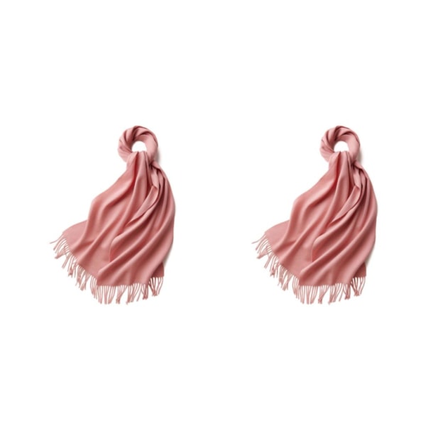 1/2/3 unisex halsduk med fransar Varm och mysig tubscarf för pink 2Set