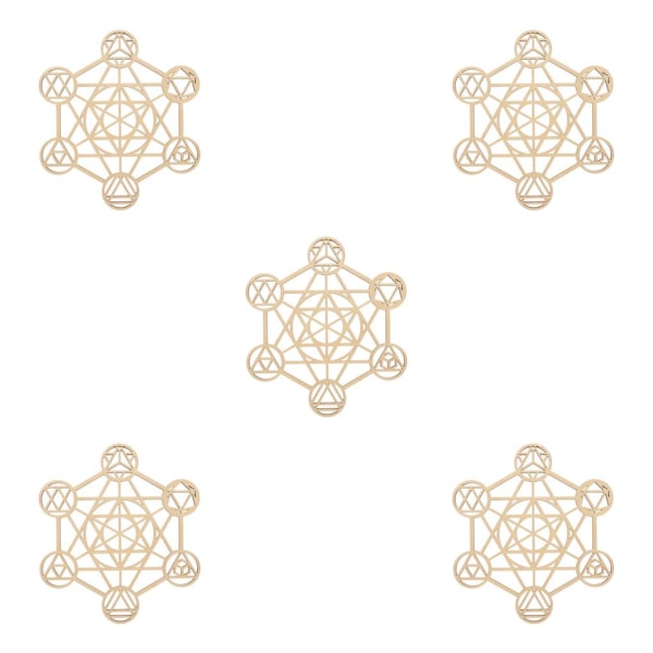1/2/3/5 Flower of Life Sacred Geometry Väggkonst Skulptur Trä Type G 30.5cm 5PCS