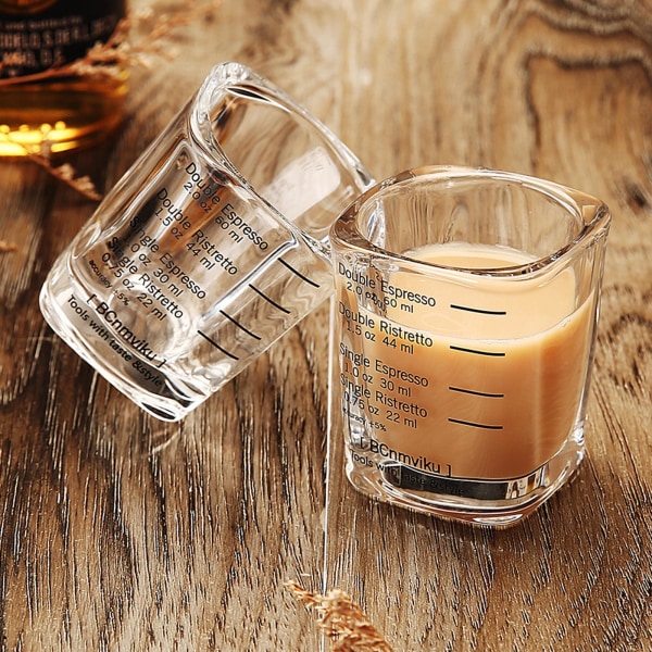 1/3 För Espresso Shot Glasses Mätkopp Flytande Tungt glas 1 Pc