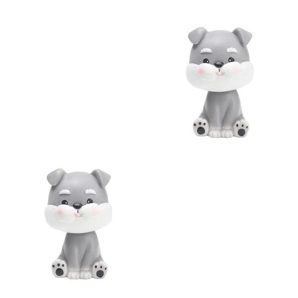 1/2 tecknad söt hundbil skakhuvud docka Bulldog bil instrumentbräda schnauzer 2PCS