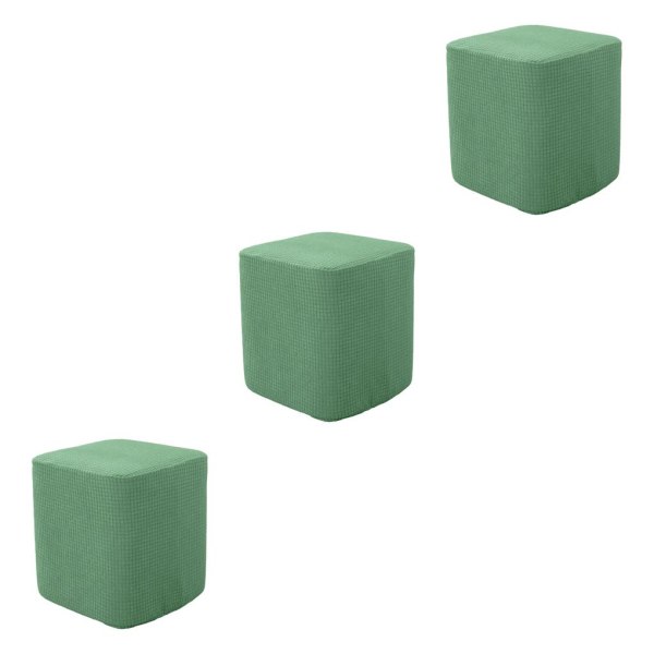 1/3 kvadratfotsstöd ottomanska överdrag Dekorativ fotpall Green 3PCS