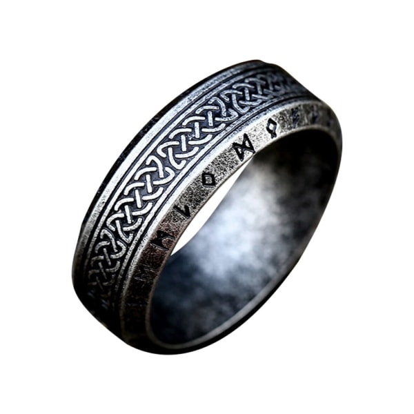 1/2/3/5 Vintage Ringar Stålring för män Presenter till vänner Antique silver 9 5Set