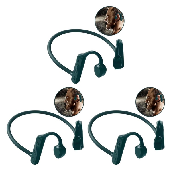 1/3 svettsäkra hörlurar för röststyrning för kontorsträning K69-Green 3PCS