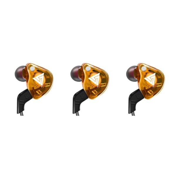 1/2/3/5 För QKZ AK6 In Ear 3,5 mm sporthörlurar med mikrofon Yellow 1.2m 3Set