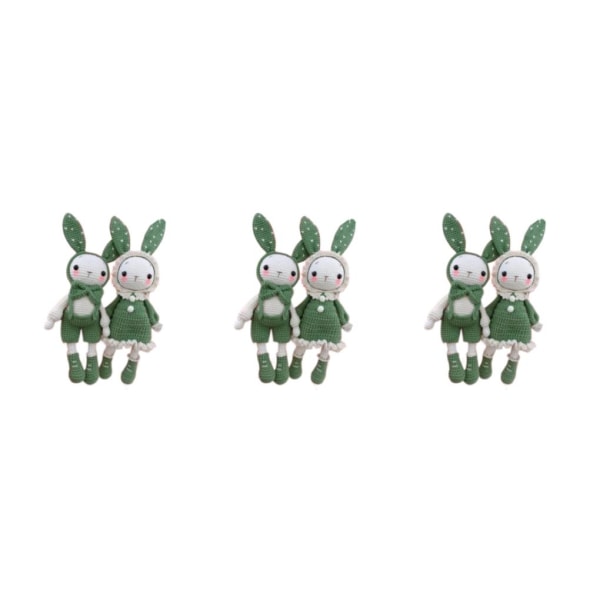 1/2/3 virksats för nybörjare söta kaniner inkluderar garn, krok, Green 3PCS