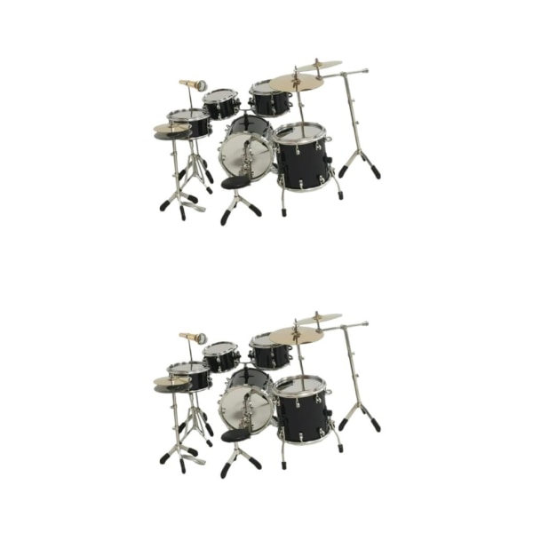 1/2 8x Realistic Mini Set Musikinstrument Tillbehör för Black 2PCS