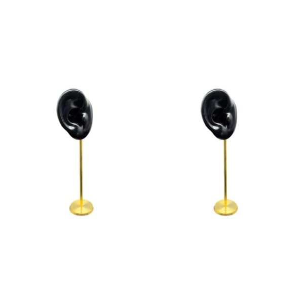 1/2/3 Hållbar örhängen Display Hållare Human Ear Model Stud Holdare Black And Right 2PCS