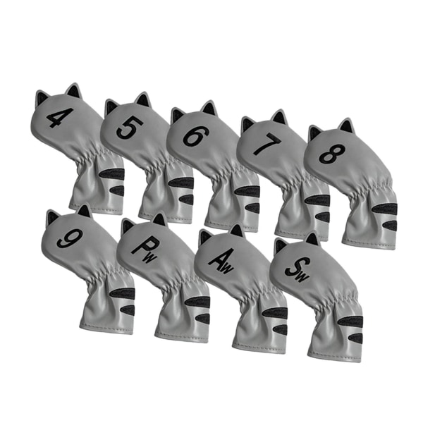 1/2/3/5 För Golf Head Covers Mallet Putter Professionals Grey 9 Pcs Iron 1Set