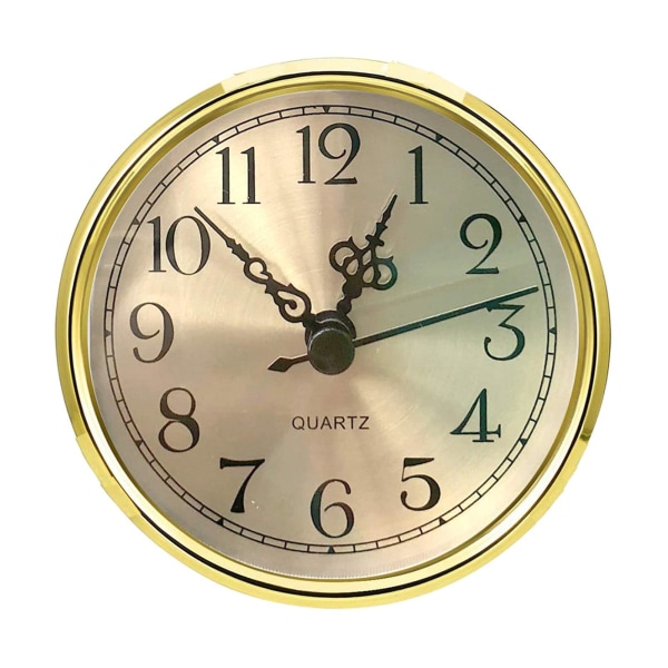 90mm Quartz Clock Insert Arabiska siffror Batteridriven reparation Gold