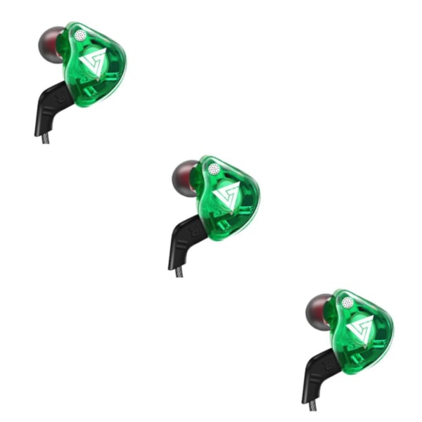 1/2/3/5 För QKZ AK6 In Ear 3,5 mm sporthörlurar med mikrofon Green 1.2m 3Set