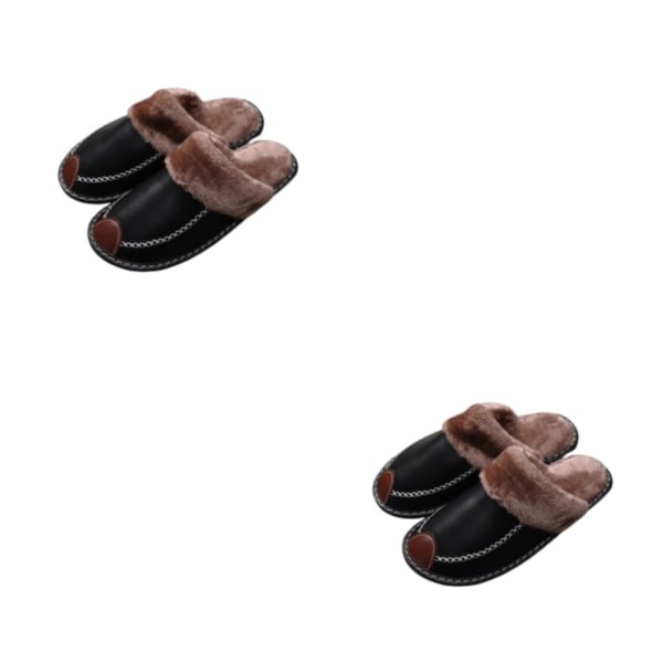 1/2/3/5 Hemtofflor Vintertillbehör Varma Sko Par Mjuka Black 29（43-44） 2PCS