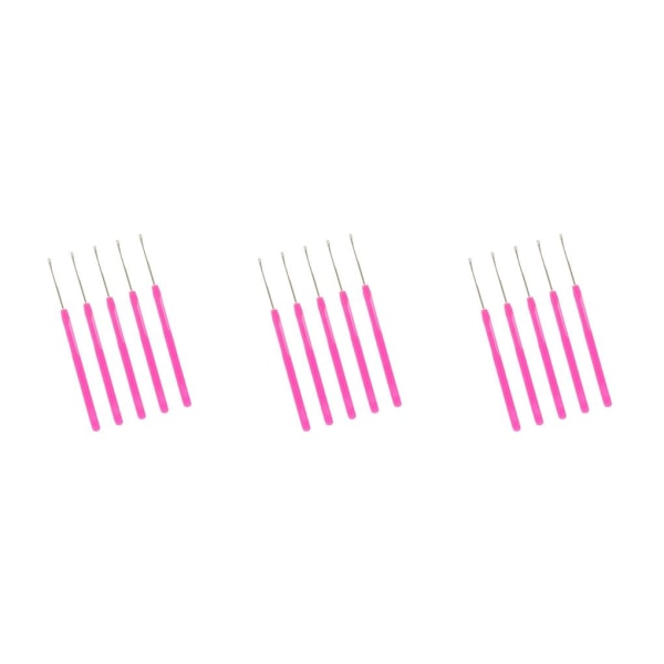 1/2/3/5 5-delad Micro Ring Hair Extensions Krok Nål Set för Rose Red 5 pcs 3PCS