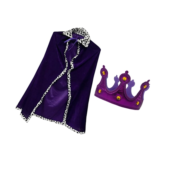 King Robe Barn Halloween Kostym Cosplay Rollspel Förskola Purple