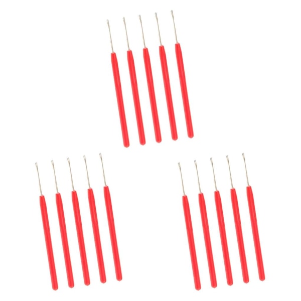 1/2/3/5 5-delad Micro Ring Hair Extensions Krok Nål Set för Red 5 pcs 3PCS