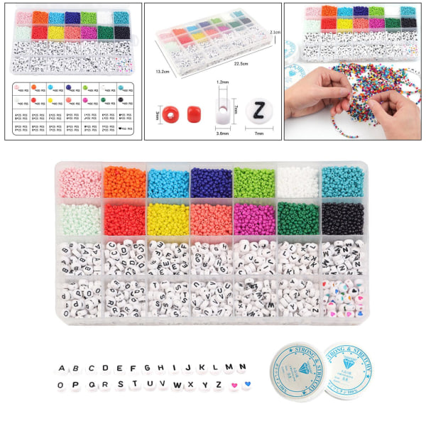 6300 Styck Glas Seed Bead Box Set Spacer Beads For Armband